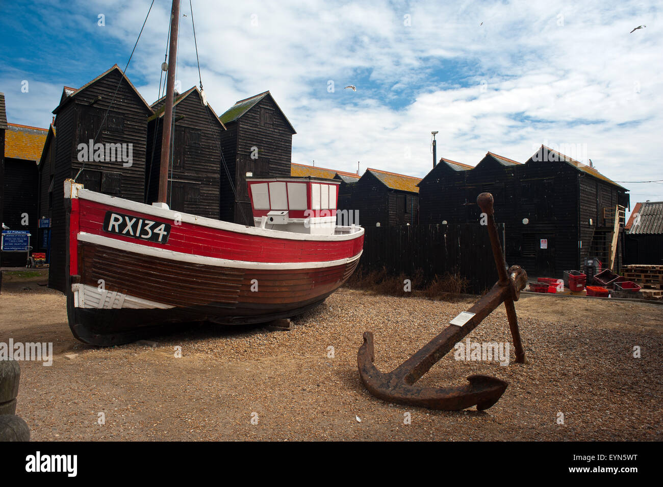 mittelalterlichen historischen Fishermans Eis tan Haus Hastings Sussex Stockfoto