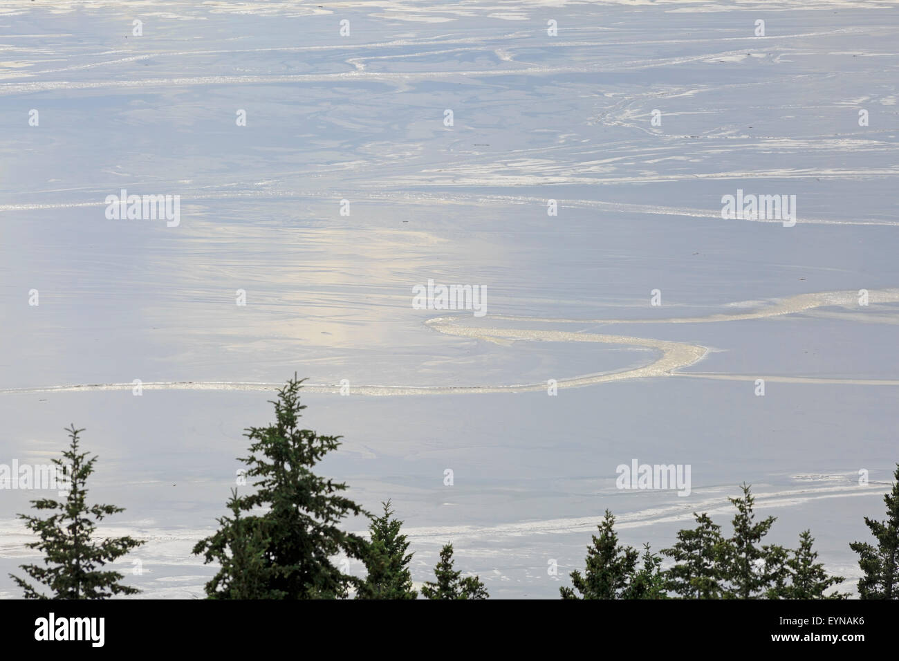 Meine Abfälle Sediment in Tailings Aufstauung, Highland Valley Kupfer Mine, Logan Lake, British Columbia Stockfoto