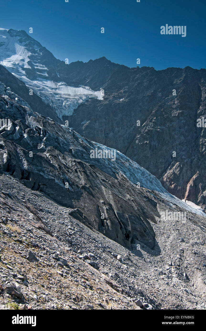 Gletscher de Bionnassay. Chamonix. Haute-Savoie. Frankreich. Stockfoto