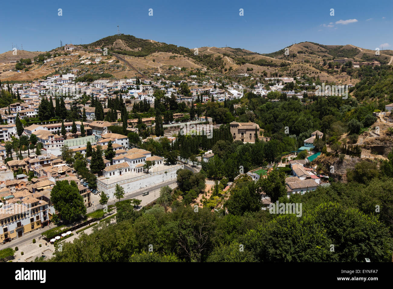 Blick auf die historische Stadt von Granada, Spanien Stockfoto