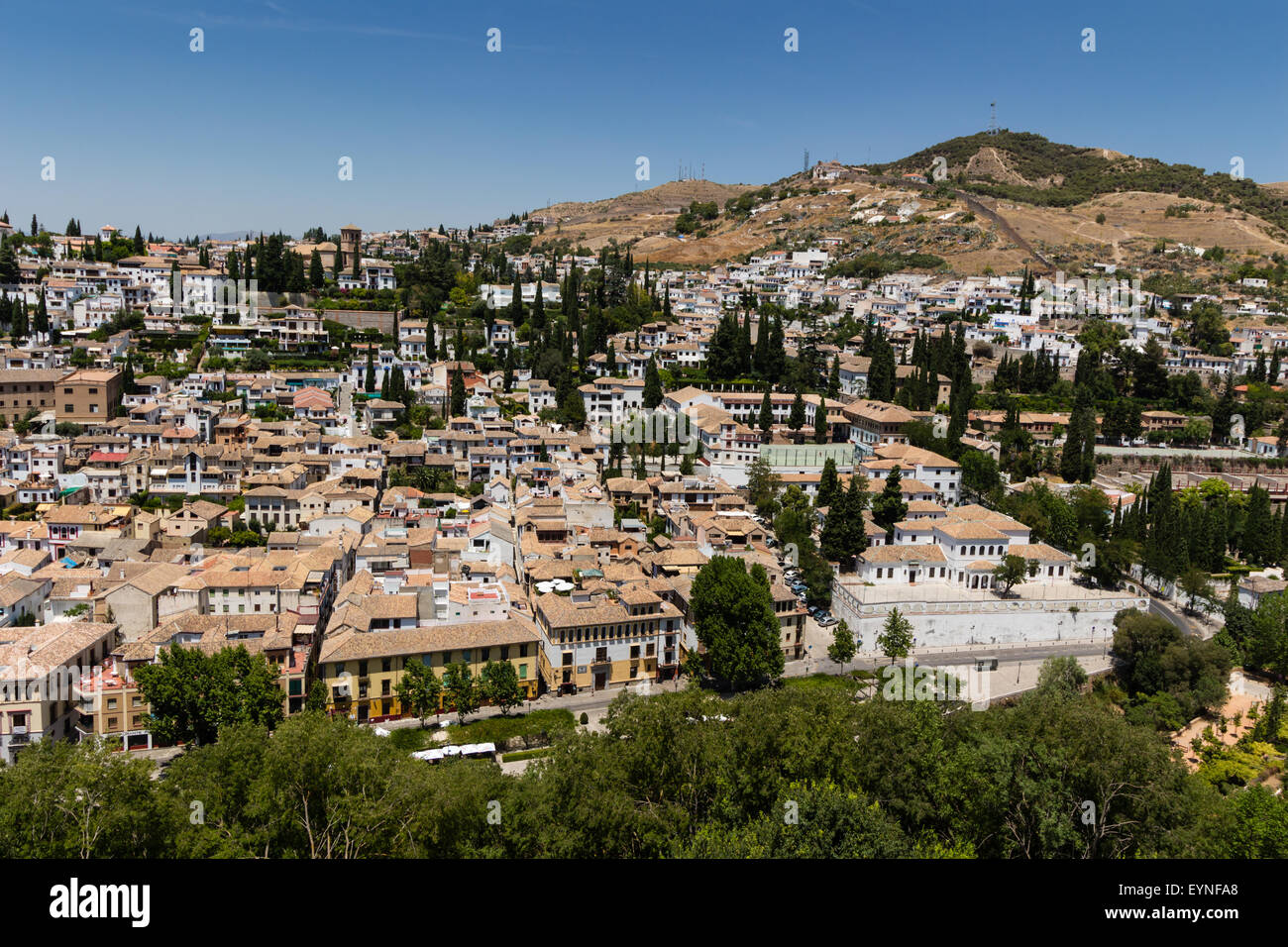 Blick auf die historische Stadt von Granada, Spanien Stockfoto