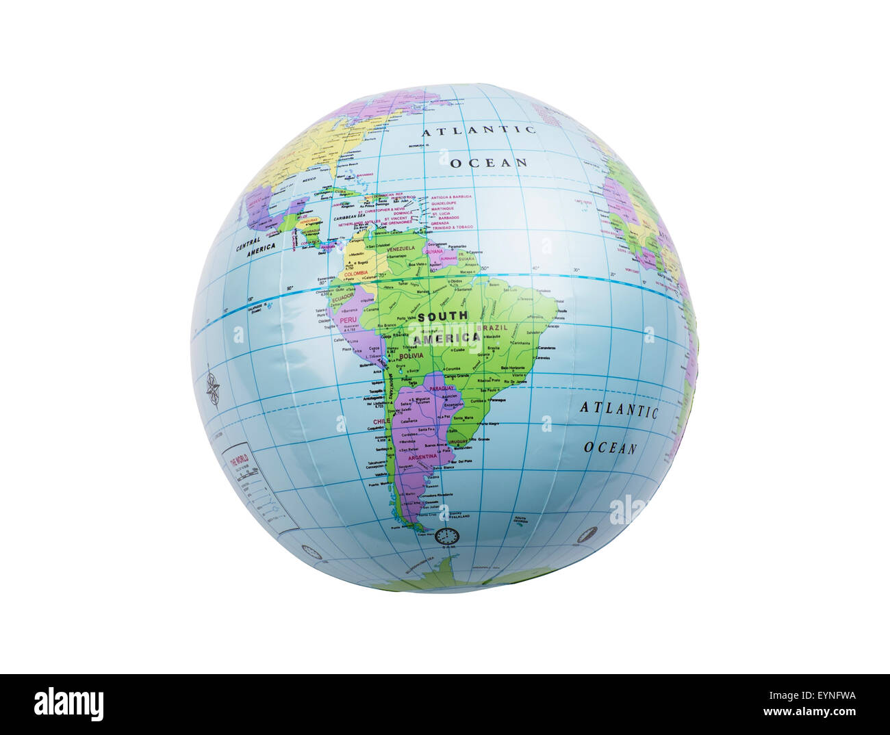 Aufgeblasenen Kunststoff Erde Spielzeug zeigen, Südamerika Stockfoto