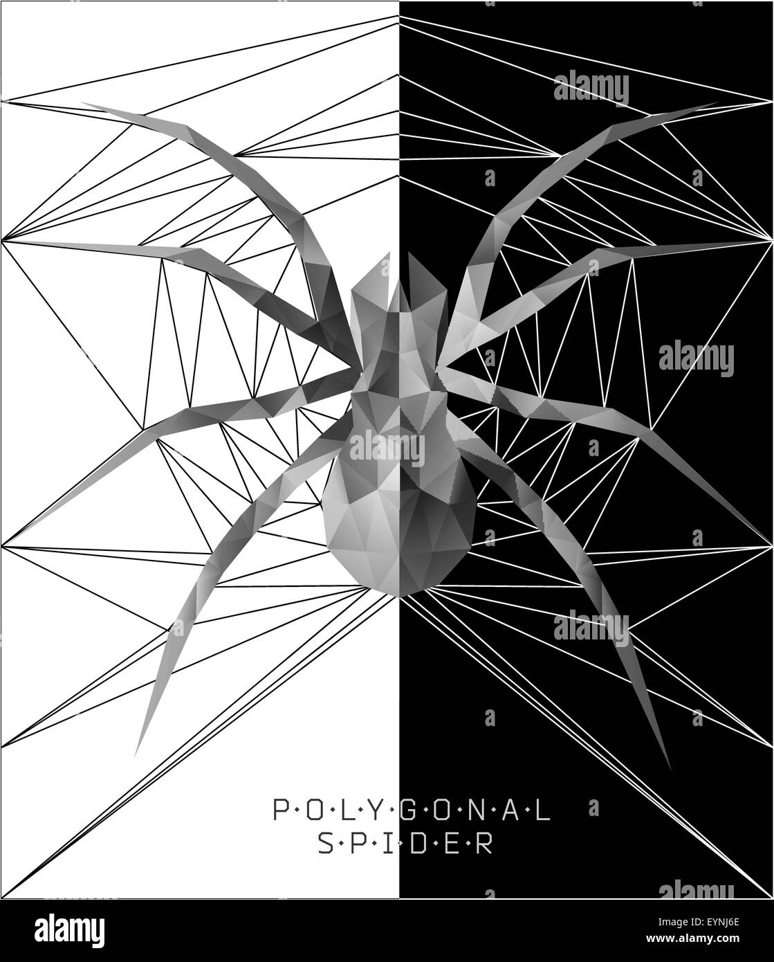 Polygonale Spinne. Geometrische Abbildung Stock Vektor