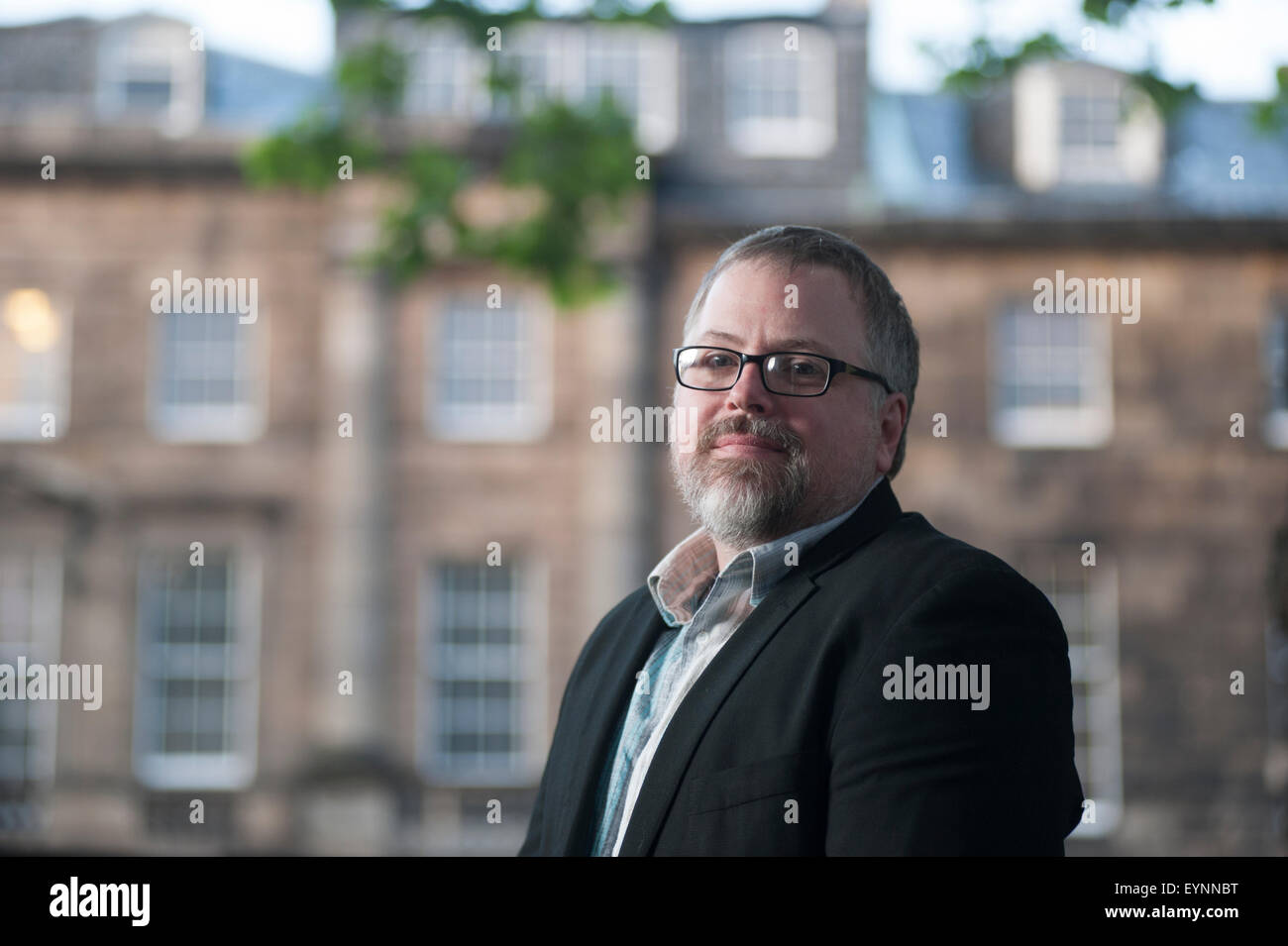 US-amerikanischer Schriftsteller, Redakteur, Lehrer und Verleger, Jeff VanderMeer, erscheinen auf dem Edinburgh International Book Festival. Stockfoto
