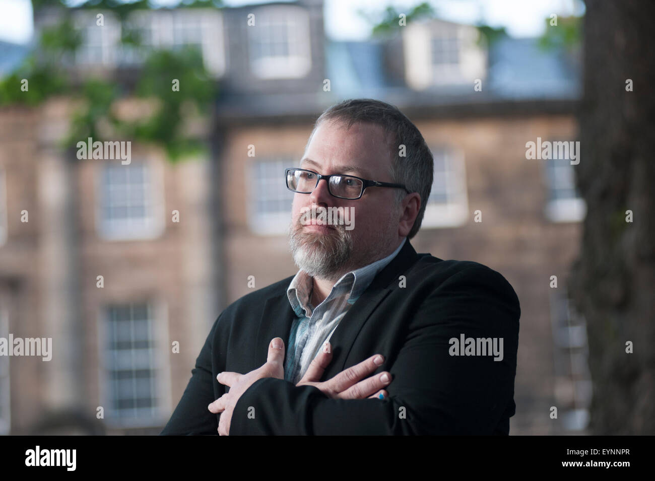 US-amerikanischer Schriftsteller, Redakteur, Lehrer und Verleger, Jeff VanderMeer, erscheinen auf dem Edinburgh International Book Festival. Stockfoto