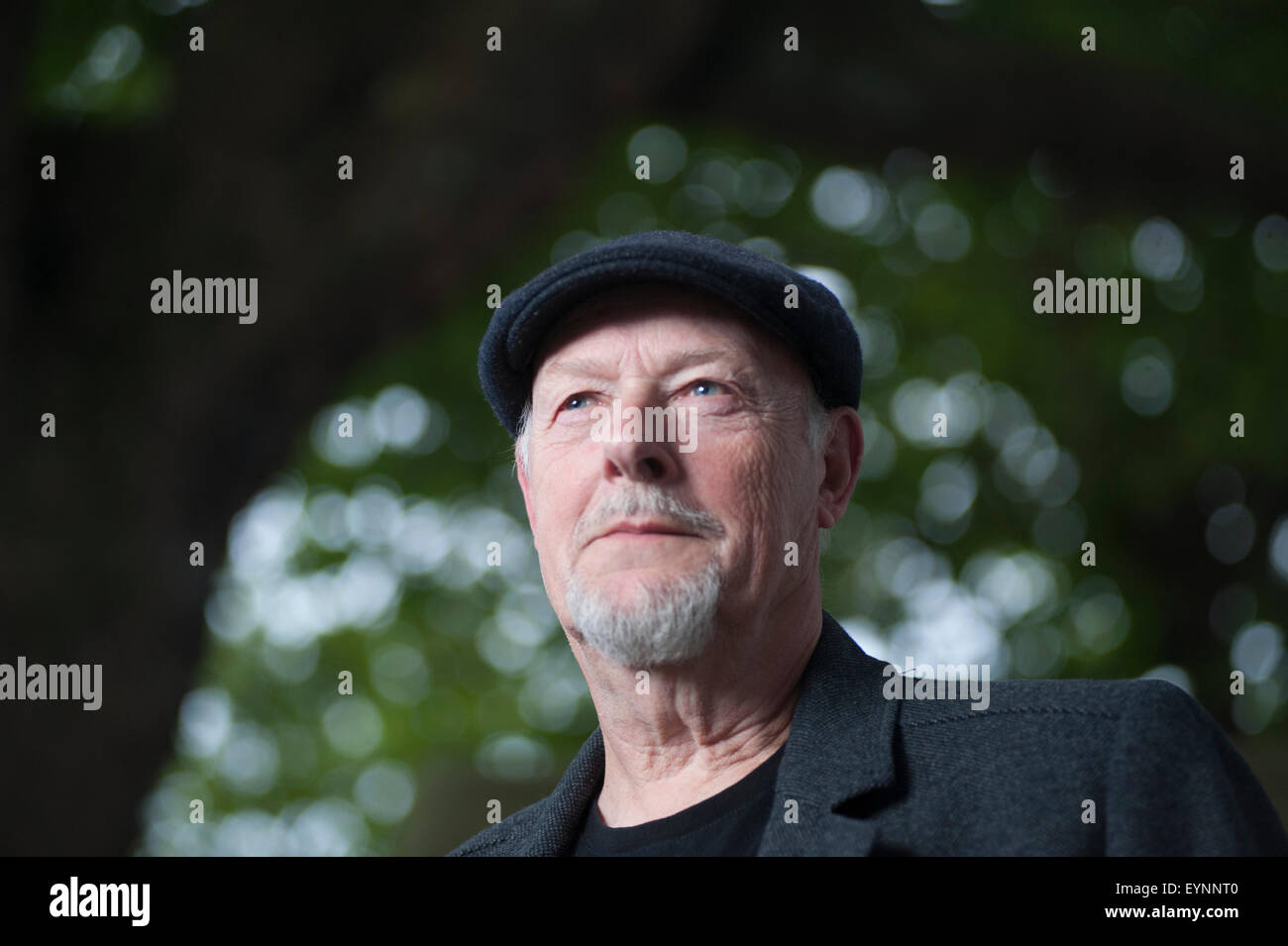 Britischer Autor von Kriminalromanen, John Harvey, erscheinen auf dem Edinburgh International Book Festival. Stockfoto