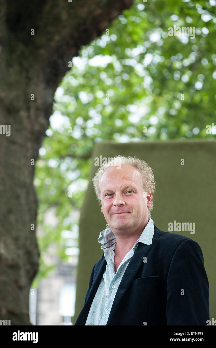 Dichter und Schriftsteller, Patrick McGuinness, erscheinen auf dem Edinburgh International Book Festival. Stockfoto