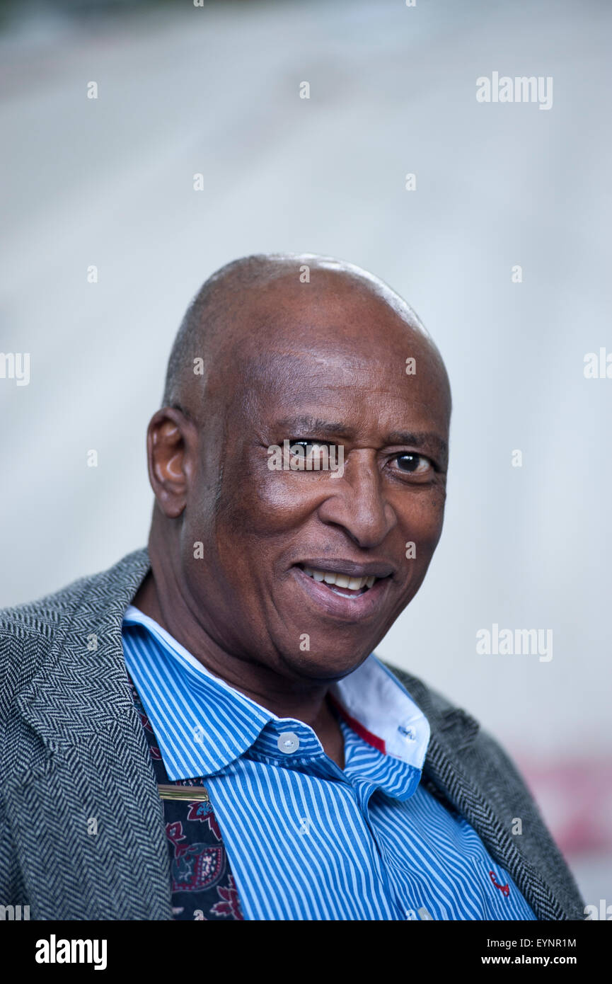 Südafrikanischer Schriftsteller und Dramatiker, Zakes Mda, erscheinen auf dem Edinburgh International Book Festival. Stockfoto