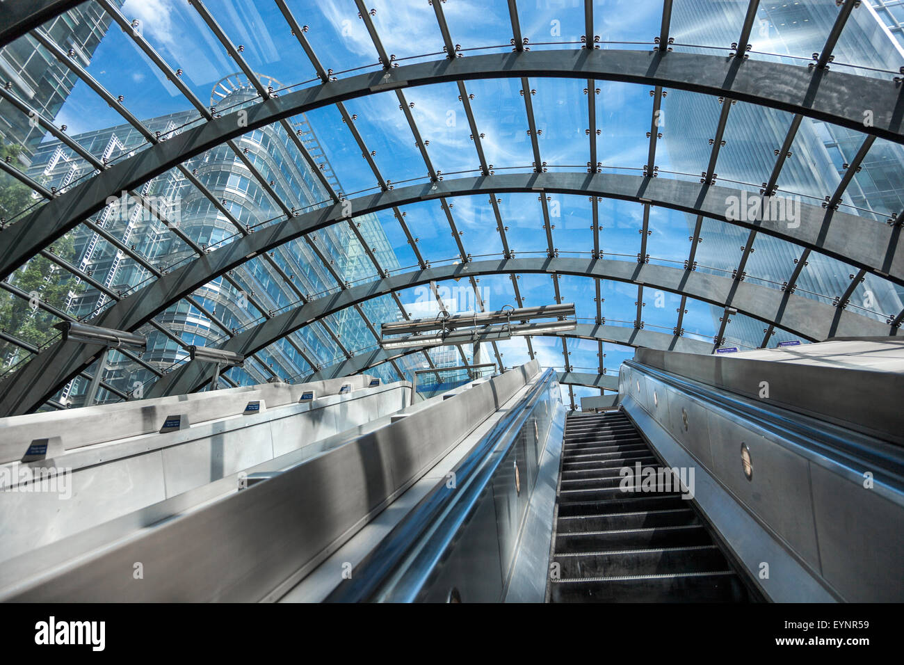 Canary Wharf u-Bahnstation, London, UK Stockfoto