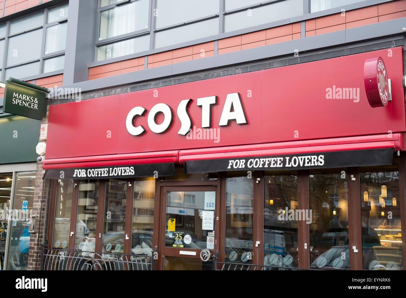 Costa Coffee speichern in Blackpool, Lancashire, England Stockfoto
