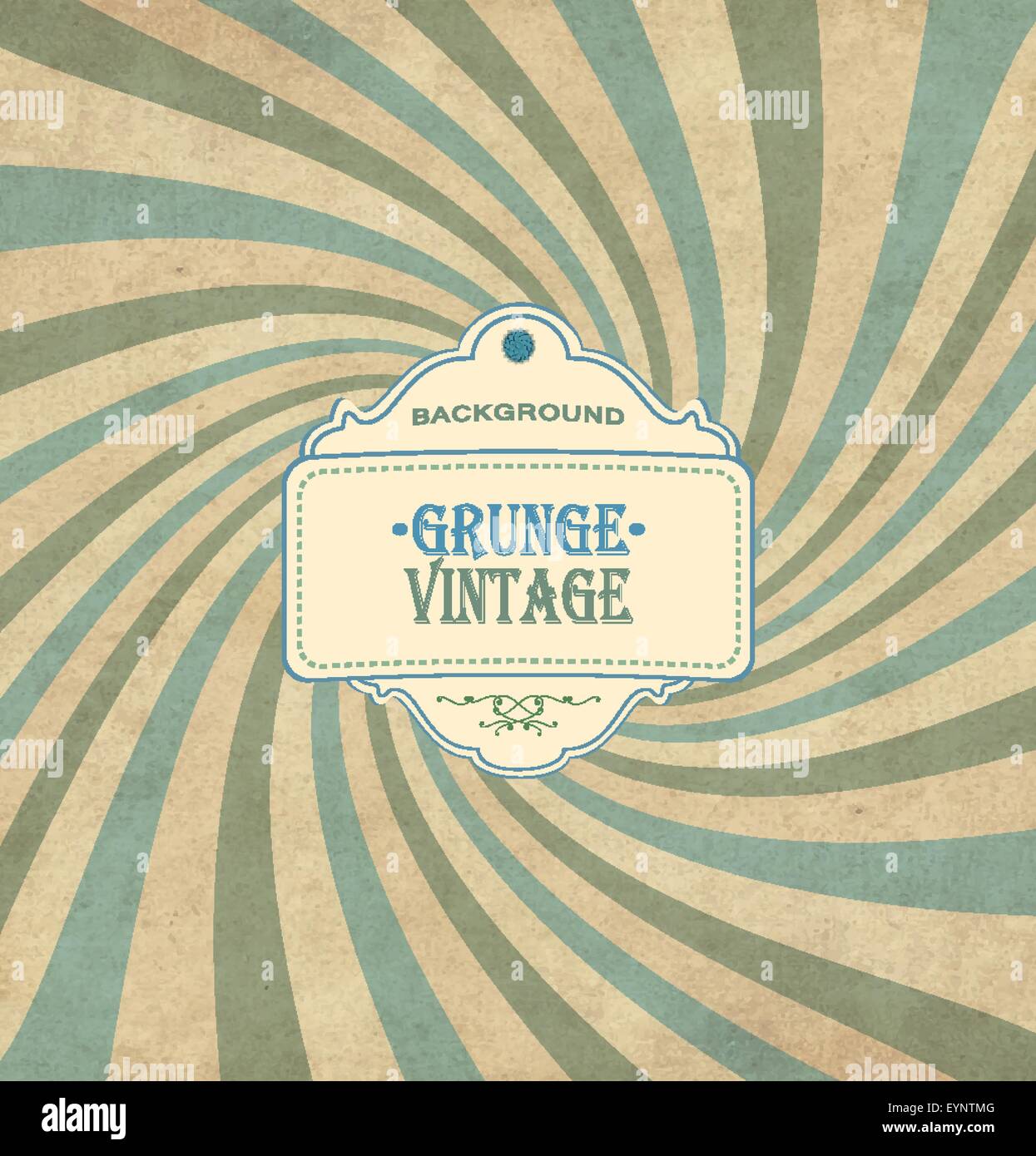 Vintage-Rahmen mit strahlenden Grunge Hintergrund und Titel Inschrift Stock Vektor