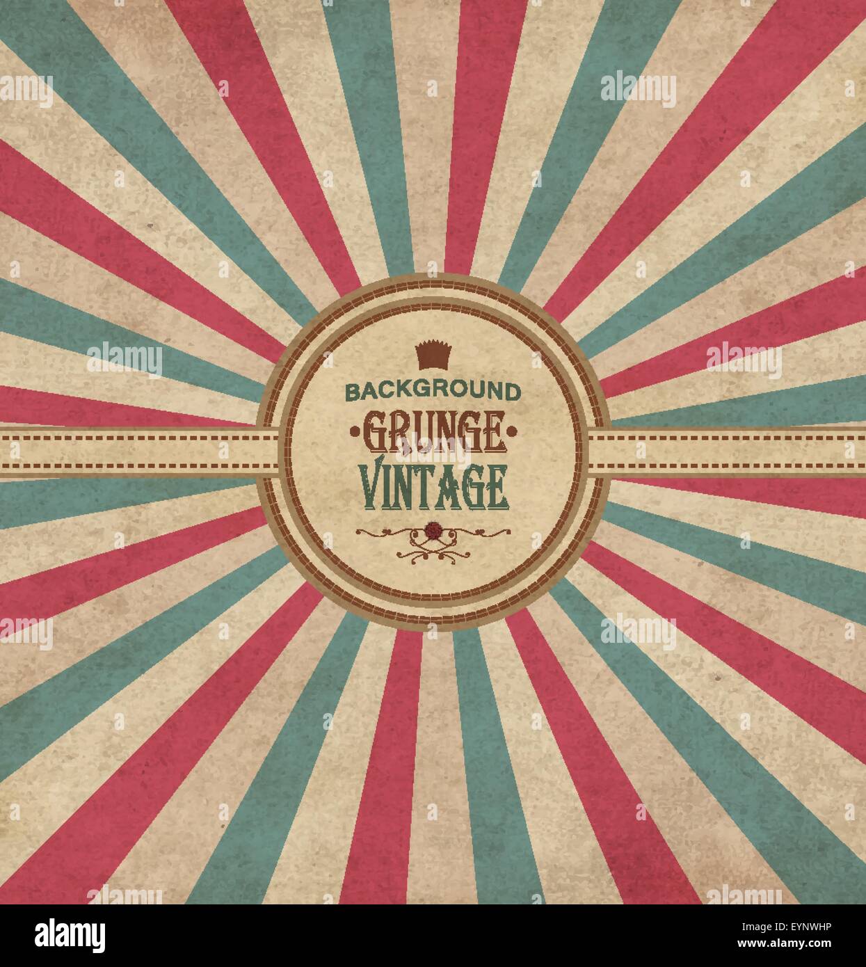 Vintage-Rahmen mit strahlenden Grunge Hintergrund und Titel Inschrift Stock Vektor