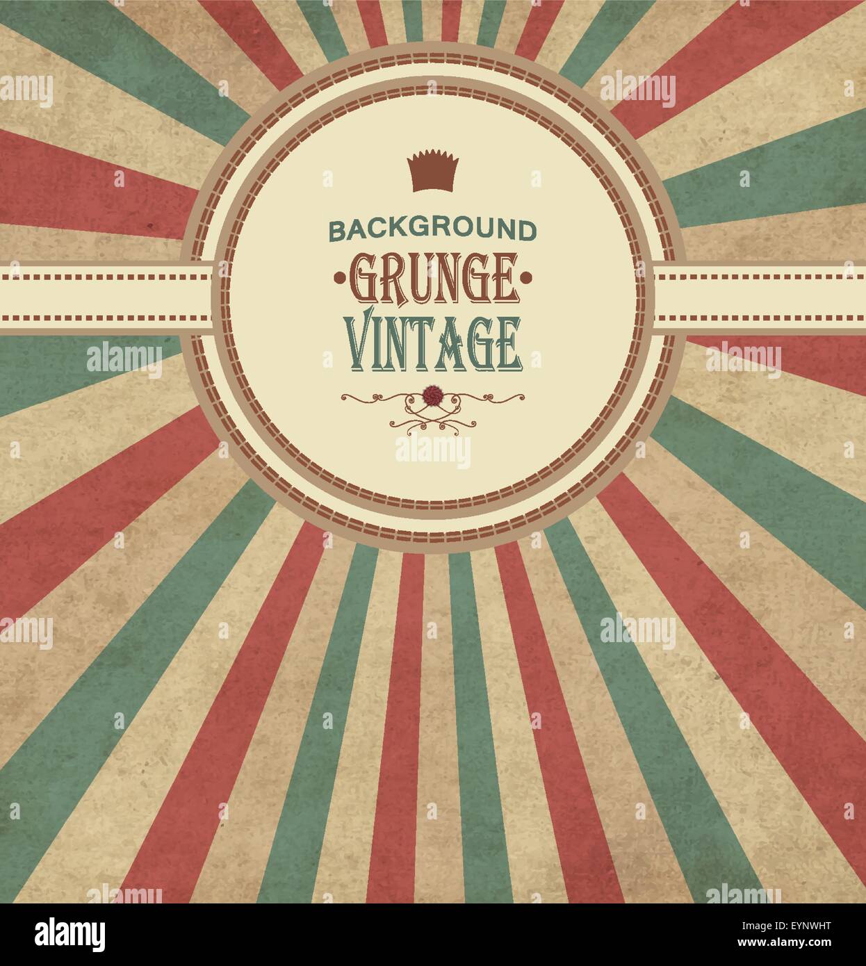 Vintage-Rahmen mit strahlenden Grunge Hintergrund und Titel Inschrift Stock Vektor