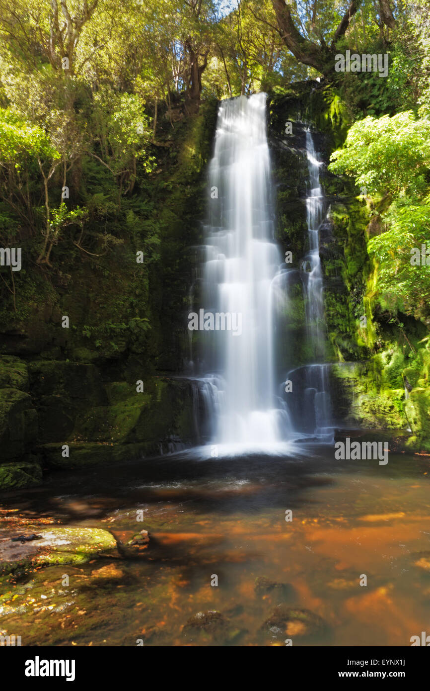 McLean Falls Closeup, Catlins, Südinsel, Neuseeland Stockfoto