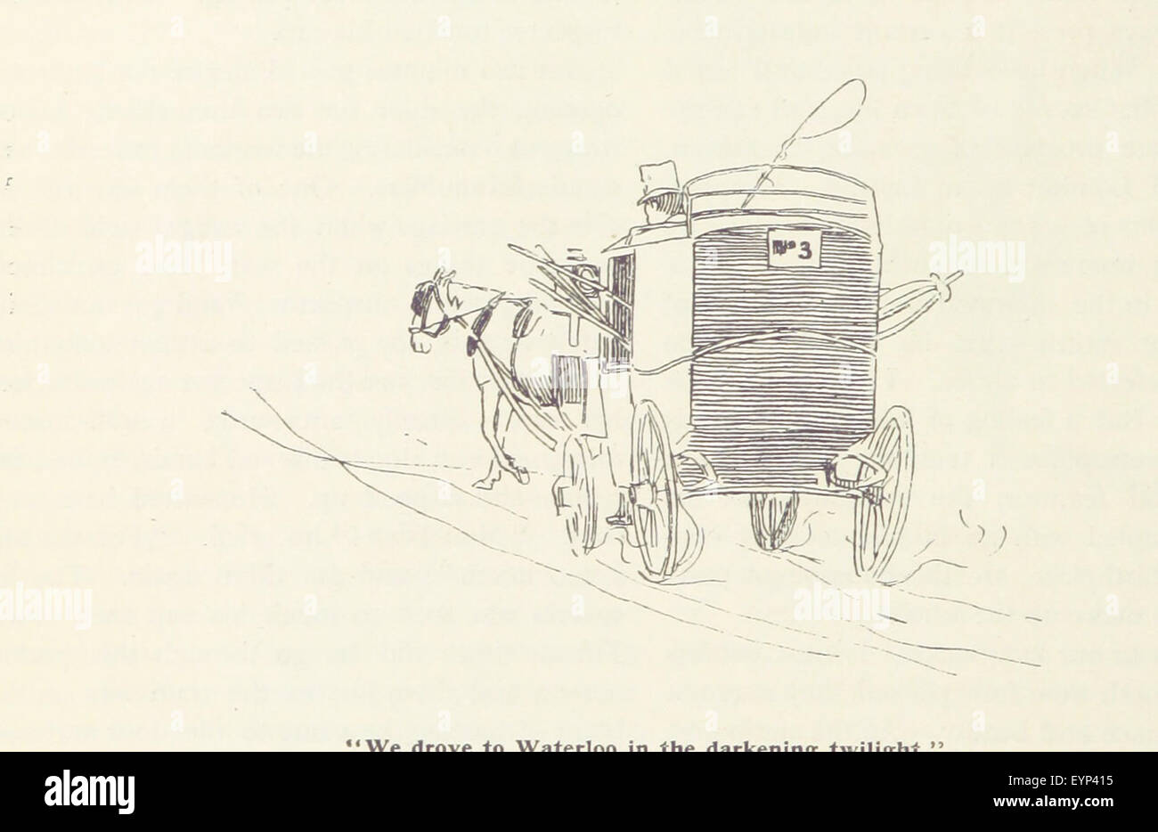 Ein Foto von Seite 26 von „zwei Rucksäcken auf den Kanalinseln“, das wahrscheinlich eine Illustration oder Szene aus dem Buch zeigt, die die Reisen der Autoren auf den Kanalinseln darstellt. Stockfoto