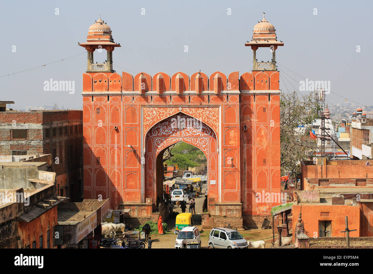 Osttor, rosa Stadt Jaipur, Indien Stockfoto