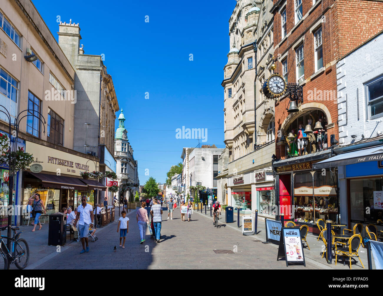 Geschäfte Southgate Street in der City-Center, Gloucester, Gloucestershire, England, UK Stockfoto