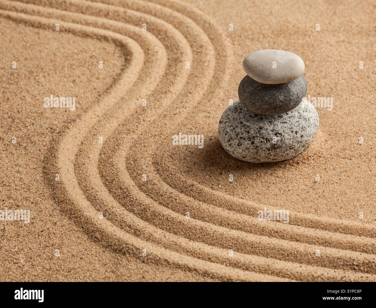 Japanischer Zen-Steingarten Stockfoto