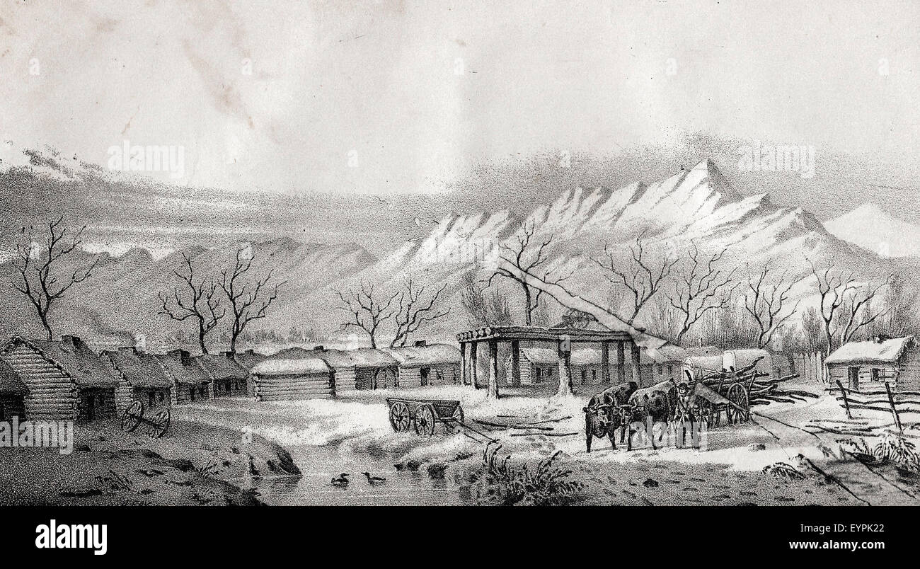 Fort Utah auf Timpanogas (1850) Stockfoto
