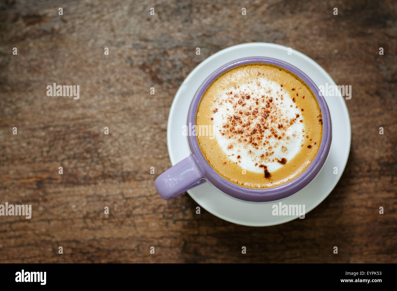 Tasse heißen Cappuccino Kaffee. Stockfoto