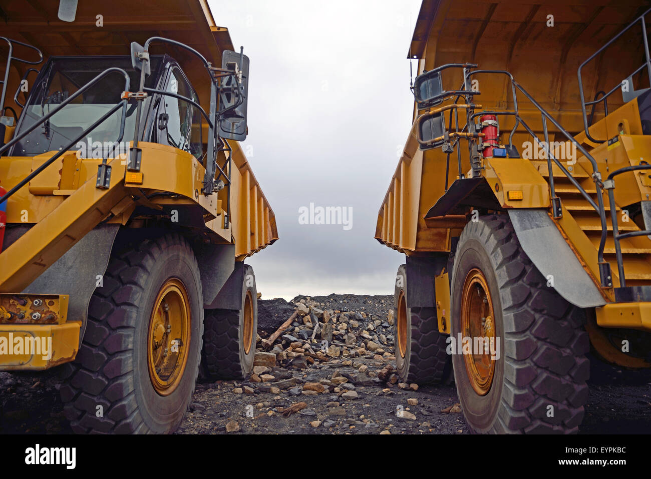 Großer Tipp LKW abgestellt in einem Tagebau Kohle mine in der Nähe von Westport, Neuseeland Stockfoto
