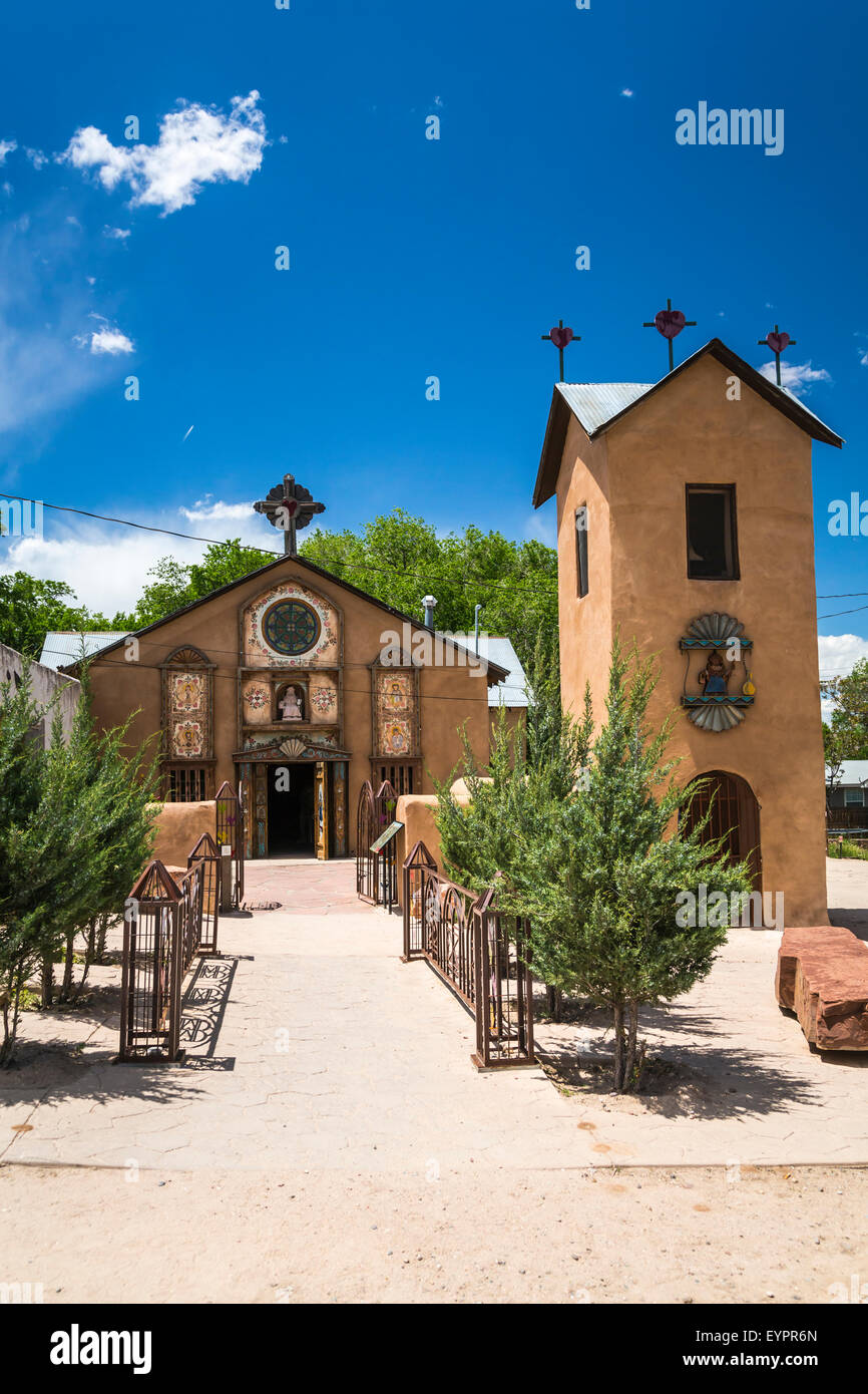 Die Kapelle Santo Nino in Chimayo, New Mexico, USA. Stockfoto
