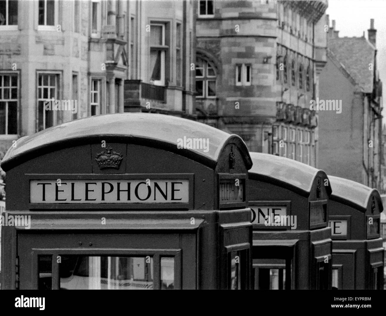 Telefonzellen in royal Mile Edinburgh Brian Mcguire Stockfoto