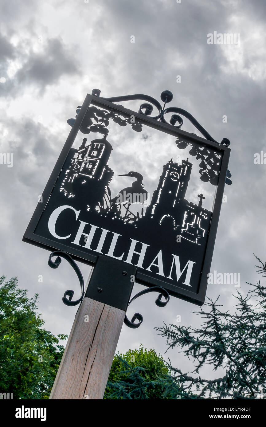 Chilham Dorf Zeichen Kent England UK Stockfoto