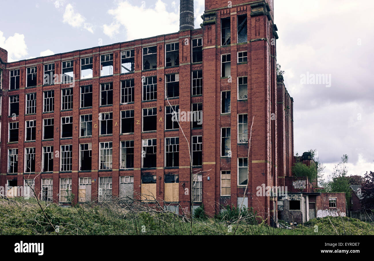 Verfallene Hartford Mühle, Eigentumswohnungen, größere Manchester Stockfoto