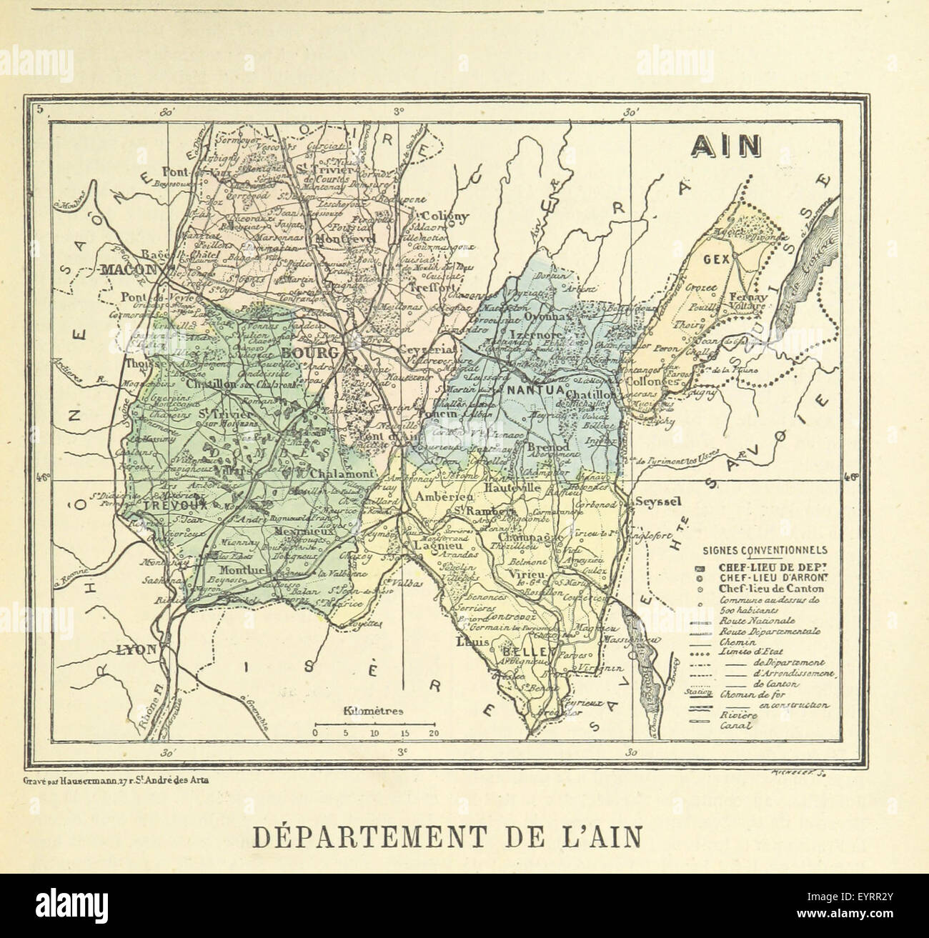 Foto von Seite 13 von „La France pittoresque“, einem illustrierten Werk, das die Departements Frankreichs und seine Kolonien beschreibt. Stockfoto