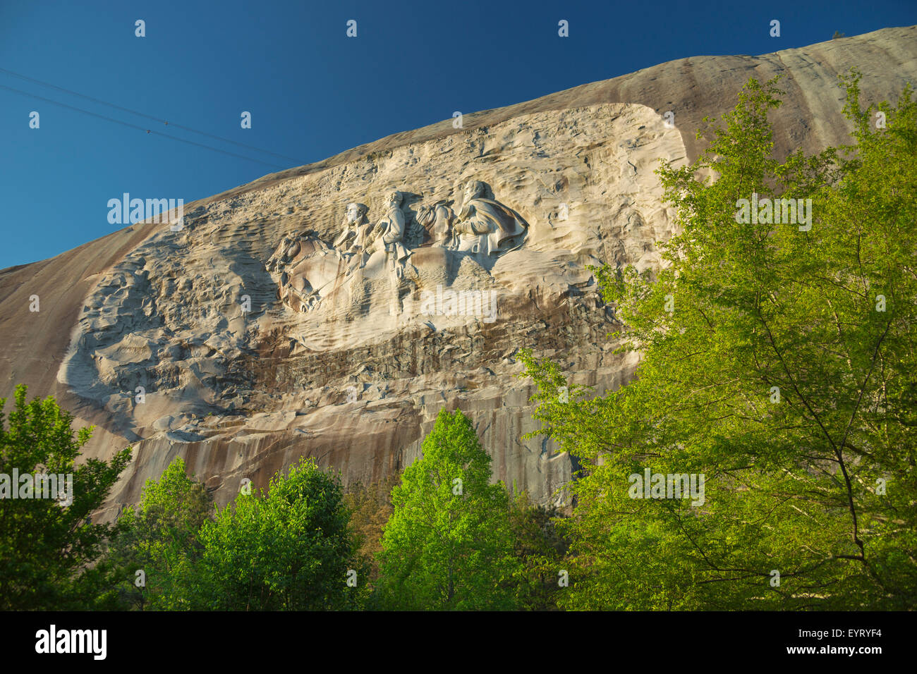 BAS RELIEFSCHNITZEN DER KONFÖDERIERTEN AMERIKANISCHER BÜRGERKRIEG FÜHRER STONE MOUNTAIN STAATSPARK DEKALB COUNTY GEORGIA USA Stockfoto