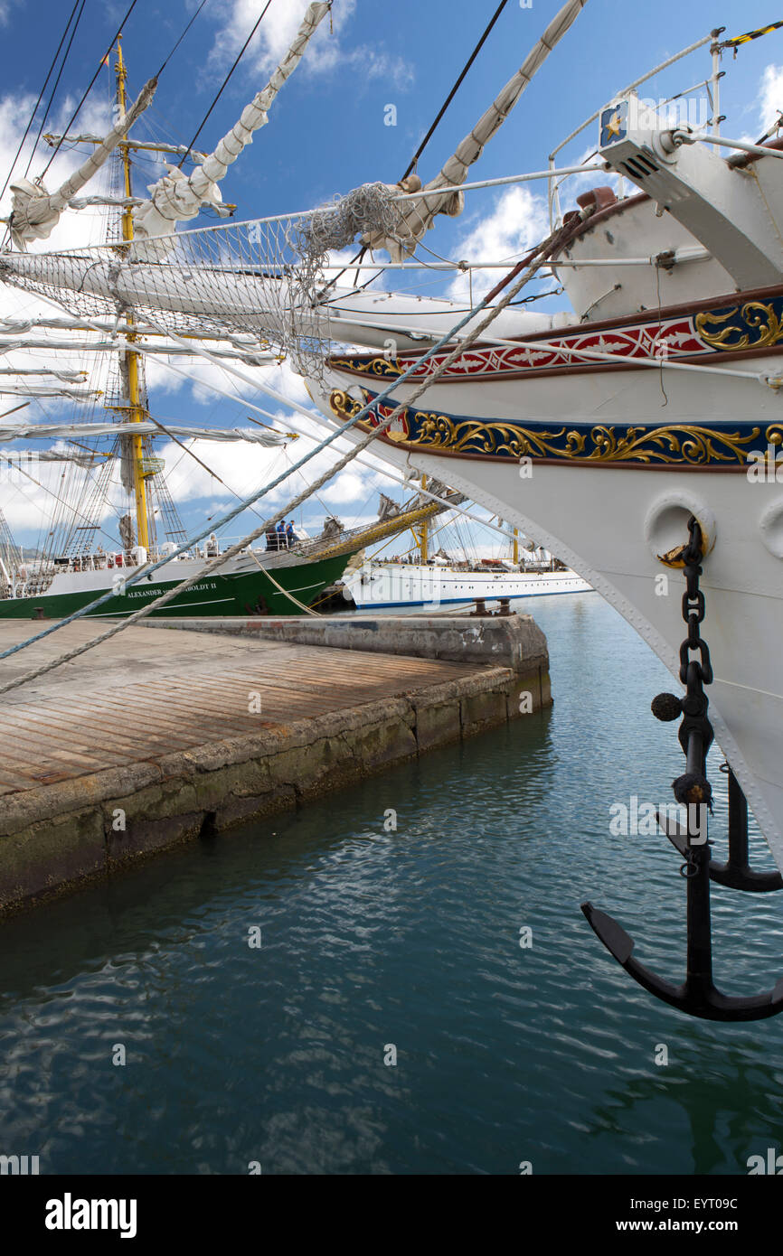 Schiffe, Segelschiffe, Alexander von Humboldt 2 im Hafen von Sankt Cruz Tenerife, Kanarische Inseln, Spanien, Stockfoto