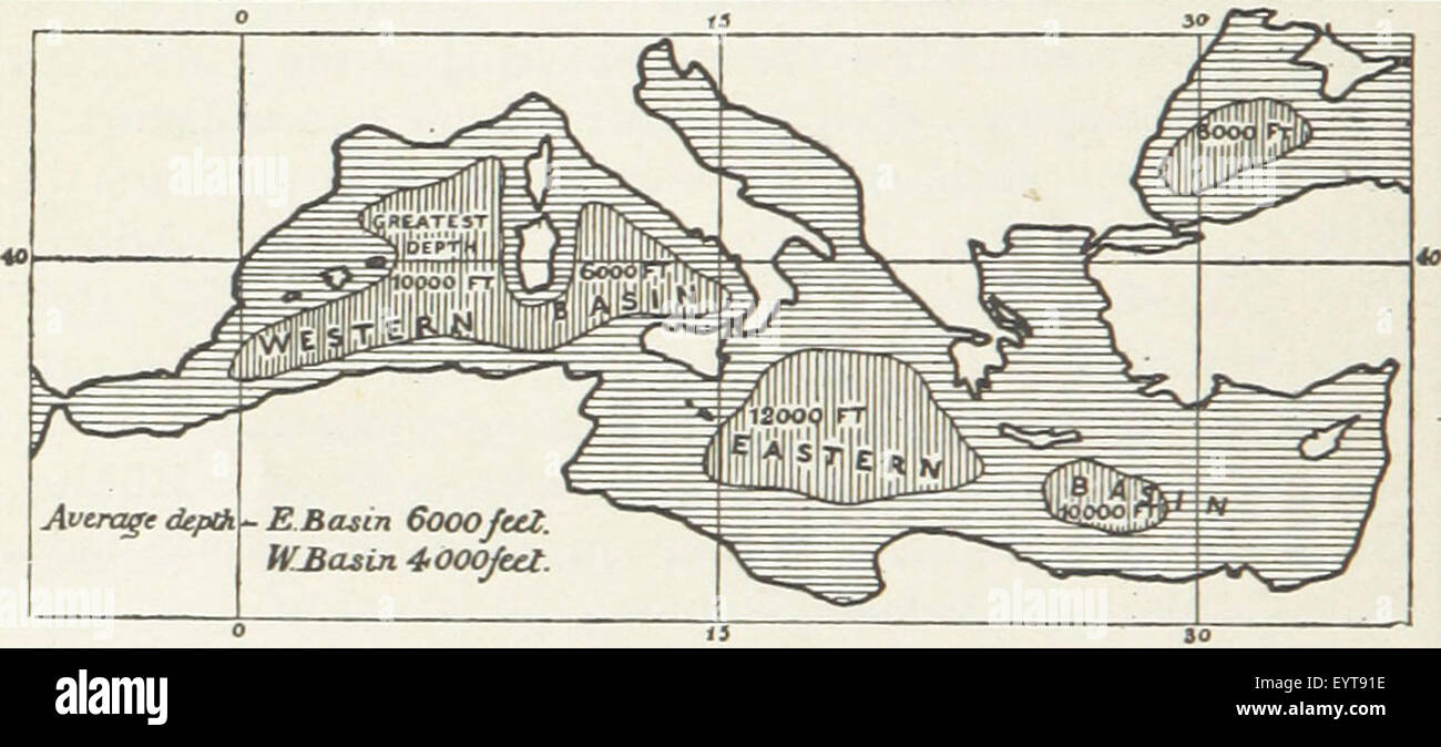 Karte von Seite 42 von „Descriptive Geography“, einem Lehrbuch, das einen Überblick über die globale Geographie mit Karten und beschreibendem Text bietet. Stockfoto