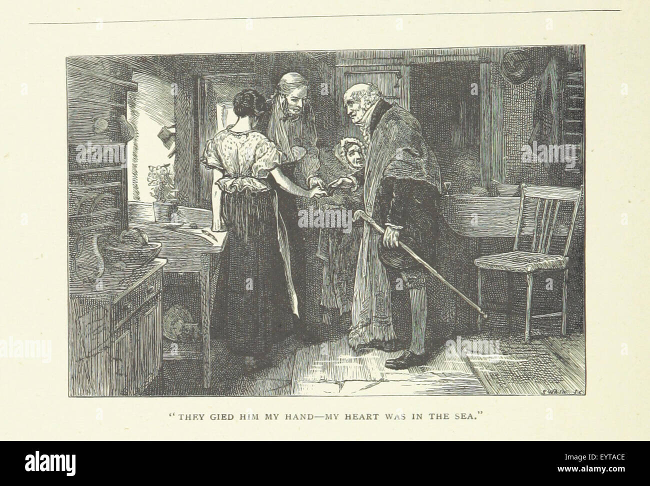 Ein Bild von Seite 48 von „[Illustrated British Ballads, Old and New]“, das britische Balladen zeigt, mit Illustrationen, die die poetischen Verse ergänzen. Stockfoto