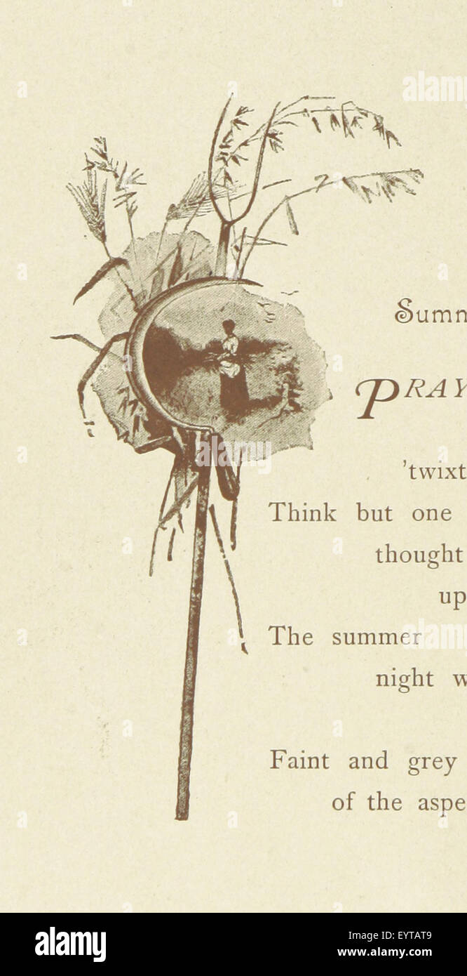 Foto von Seite 50 von „Flowers of Song“, einer Sammlung von Gedichten mit Illustrationen und einer Einführung von F. E. Weatherly, die Gedichte und Verse feiert. Stockfoto