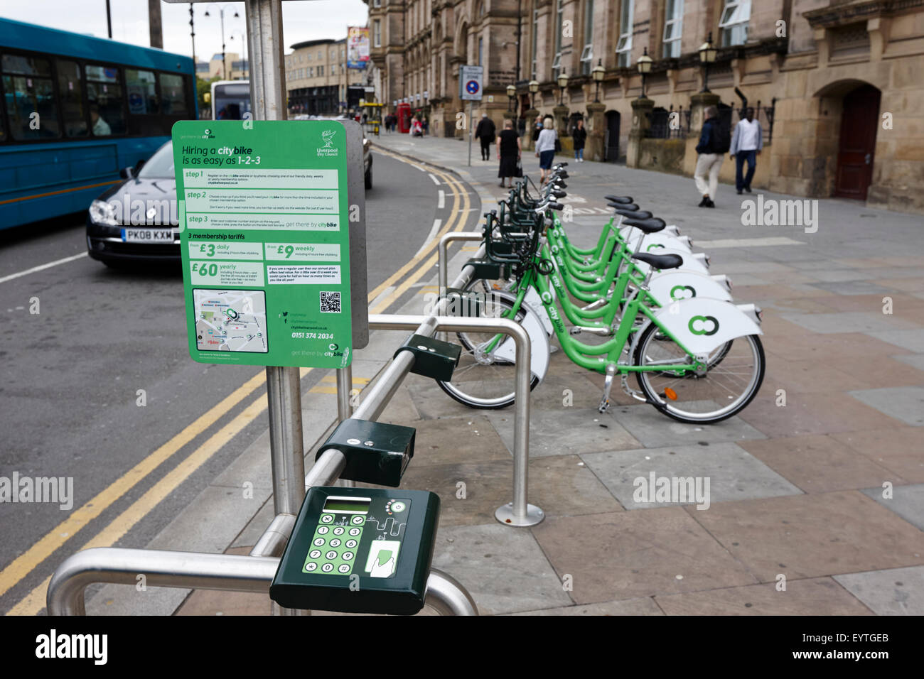Citybike Fahrrad Vermietung Schema Liverpool England UK Stockfoto
