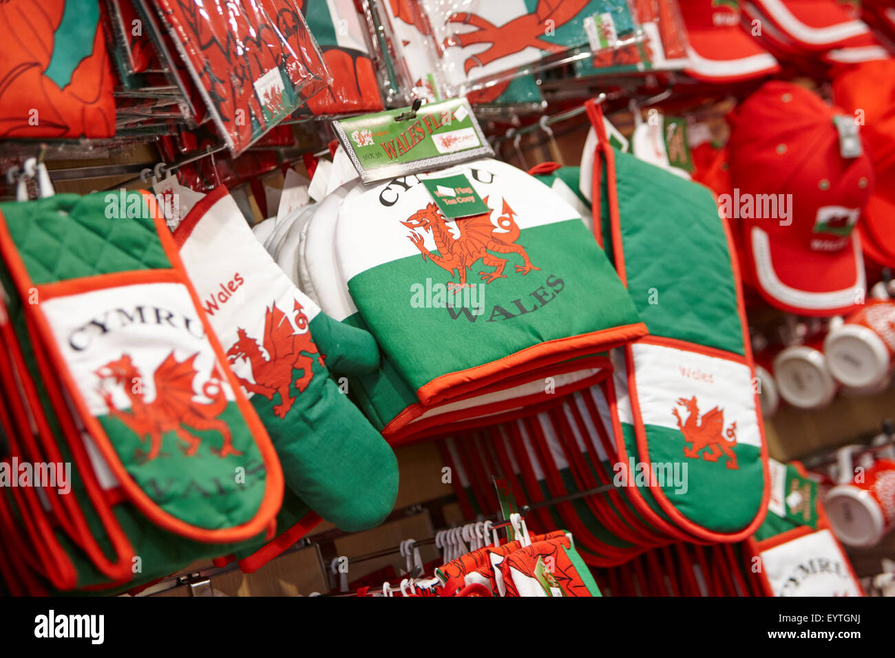 walisische Drachen Souvenirs und Geschenke Stockfoto