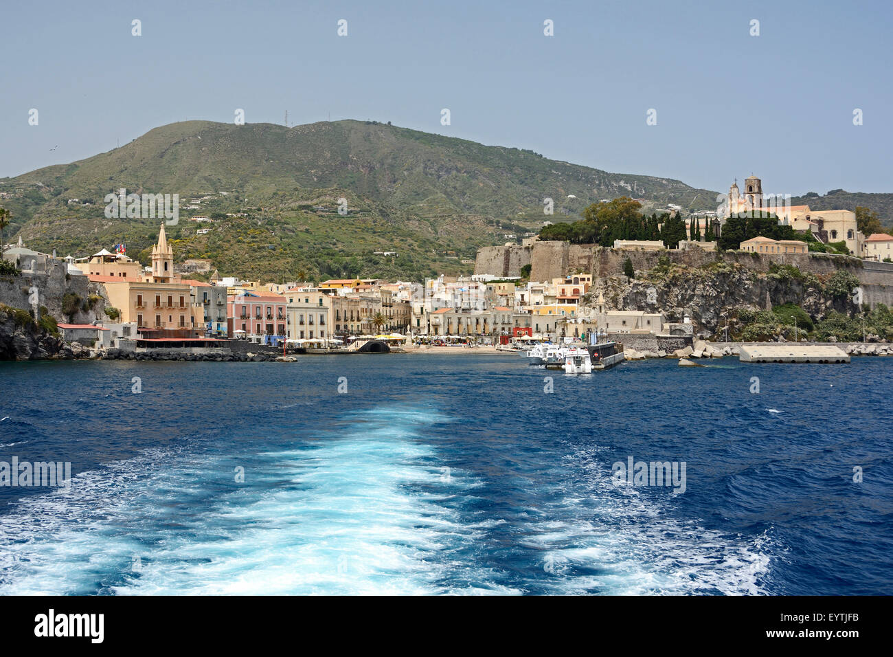 Italien, Lipari, Blick auf die Insel Stockfoto