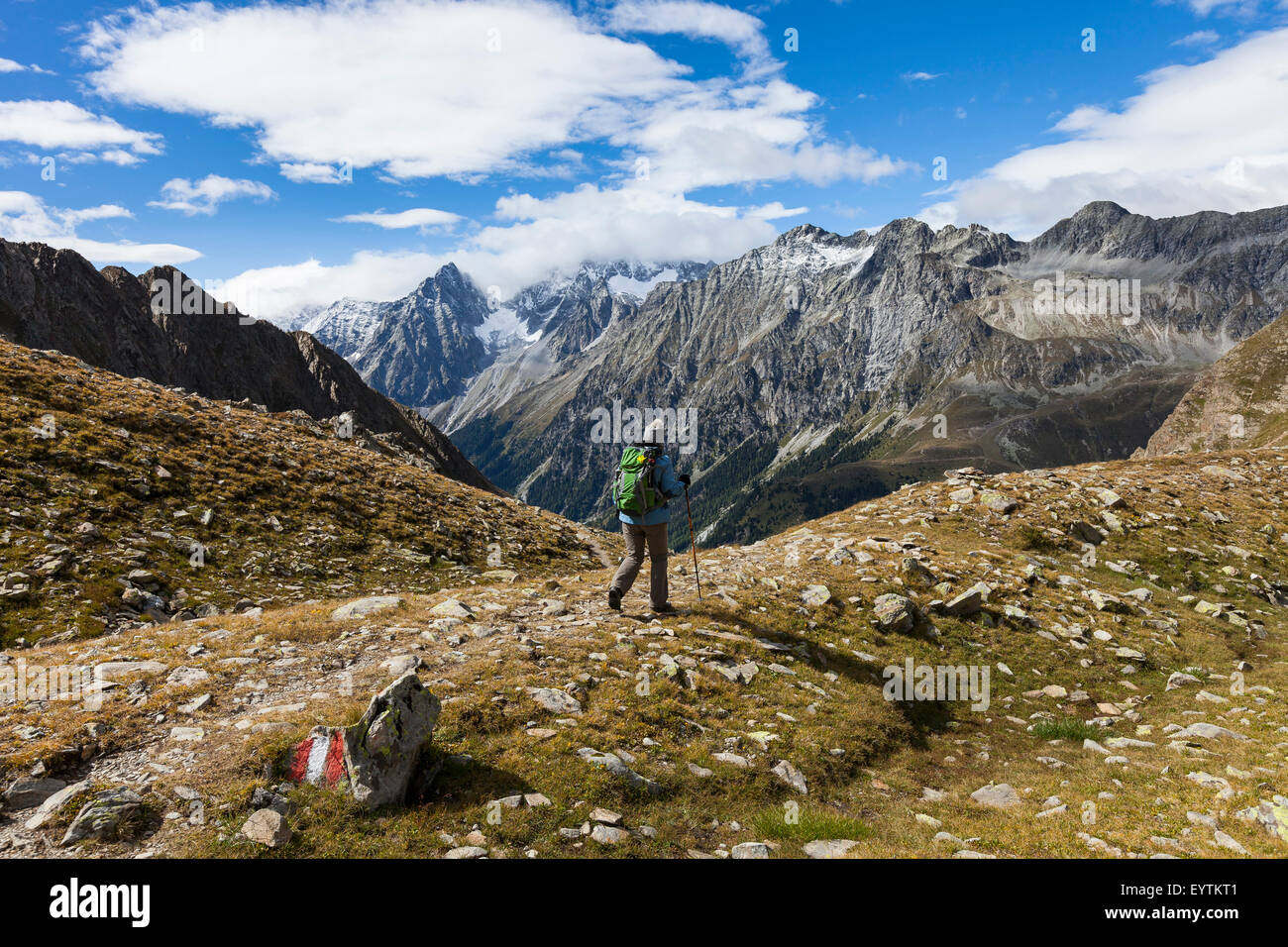 Österreich, Ost Tirol, Staller Sattel, Hinterbergkofel, Riesenferner Gruppe (Berg) Stockfoto