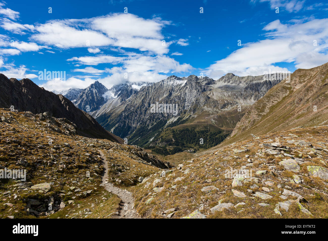 Österreich, Ost Tirol, Staller Sattel, Hinterbergkofel, Riesenferner Gruppe (Berg) Stockfoto