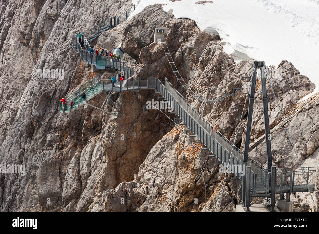 Österreich, Steiermark, Ramsau, Hoher Dachstein (Berg), Treppe, nirgendwo, Hängebrücke Stockfoto