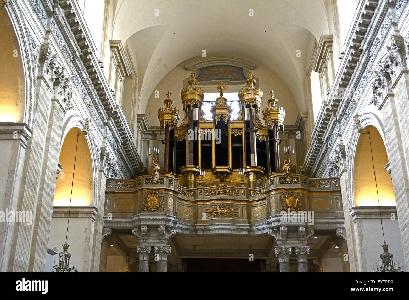 Catania, Orgelempore in der Kathedrale Stockfoto