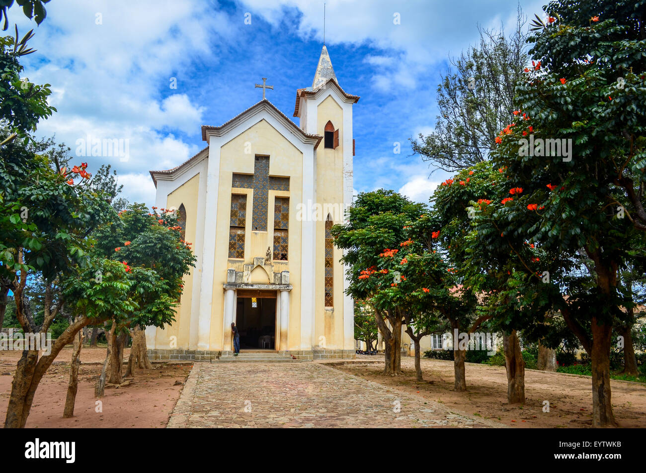 Katholische Mission Jau, Provinz Huila, Angola Stockfoto