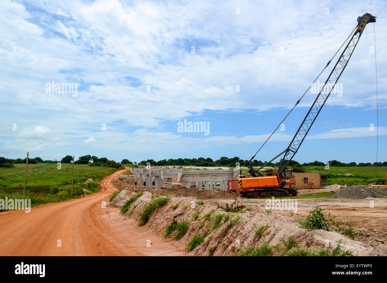 Bau von Soyo - Autobahn Luanda in Angola (Brücke) Stockfoto