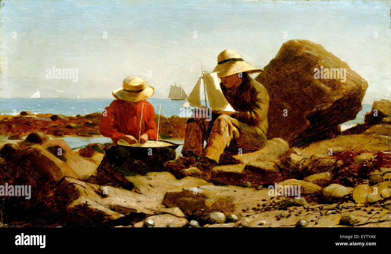 Winslow Homer, The Boat Builders 1873 Öl auf Holz. Indianapolis Museum of Art, USA. Stockfoto