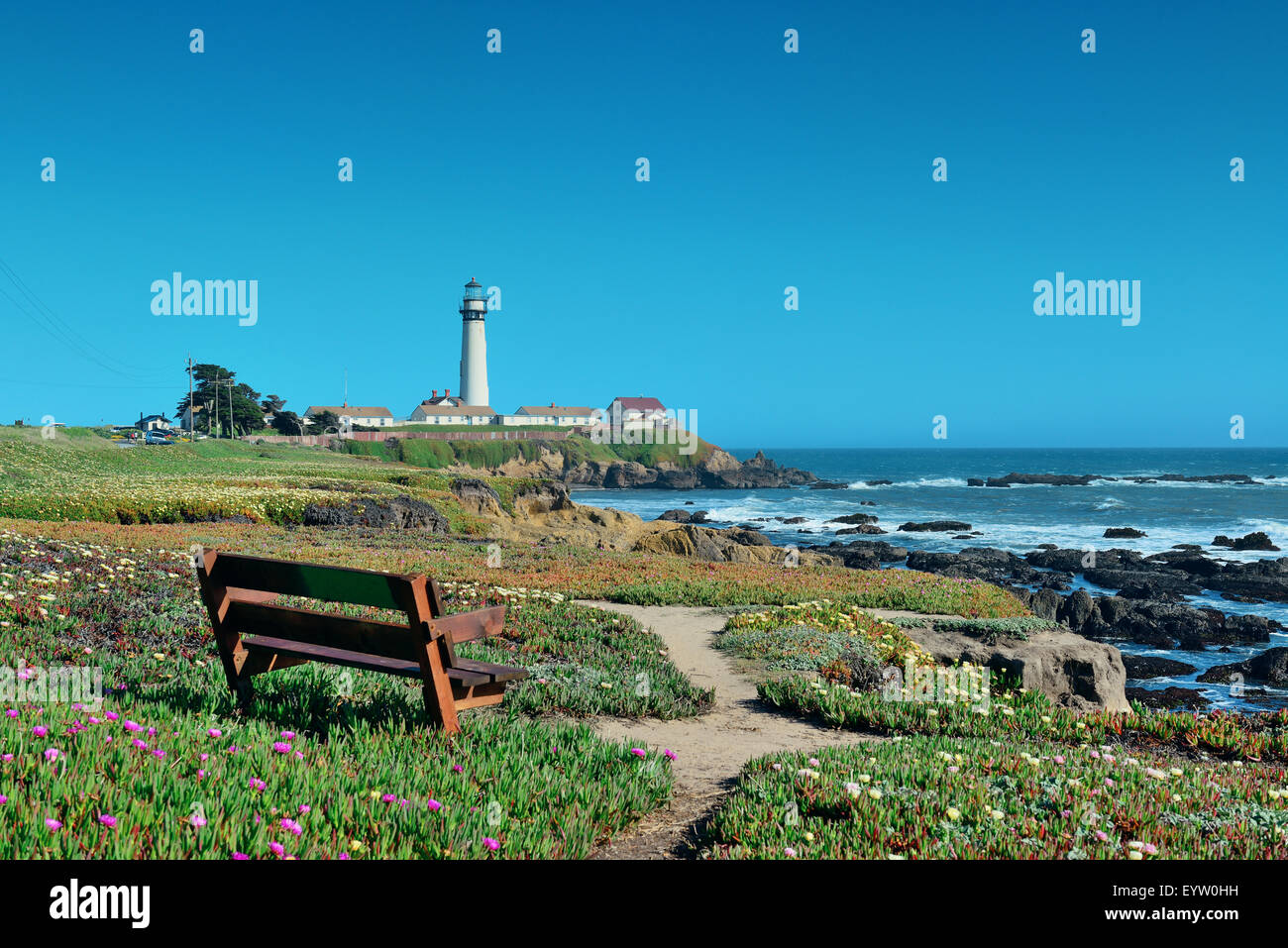 Pigeon Point Lighthouse in Big Sur, Kalifornien. Stockfoto