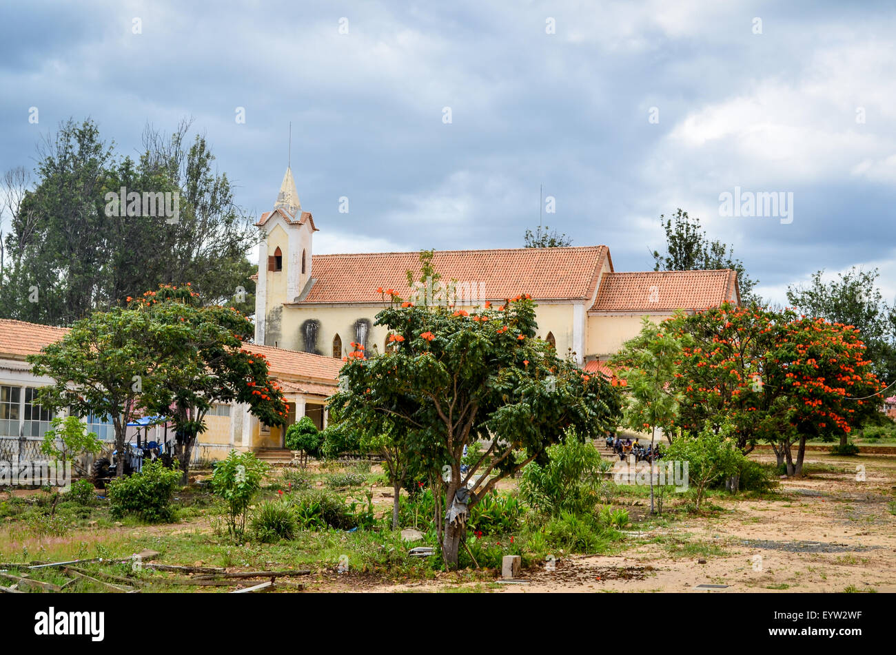 Katholische Mission Jau, Provinz Huila, Angola Stockfoto
