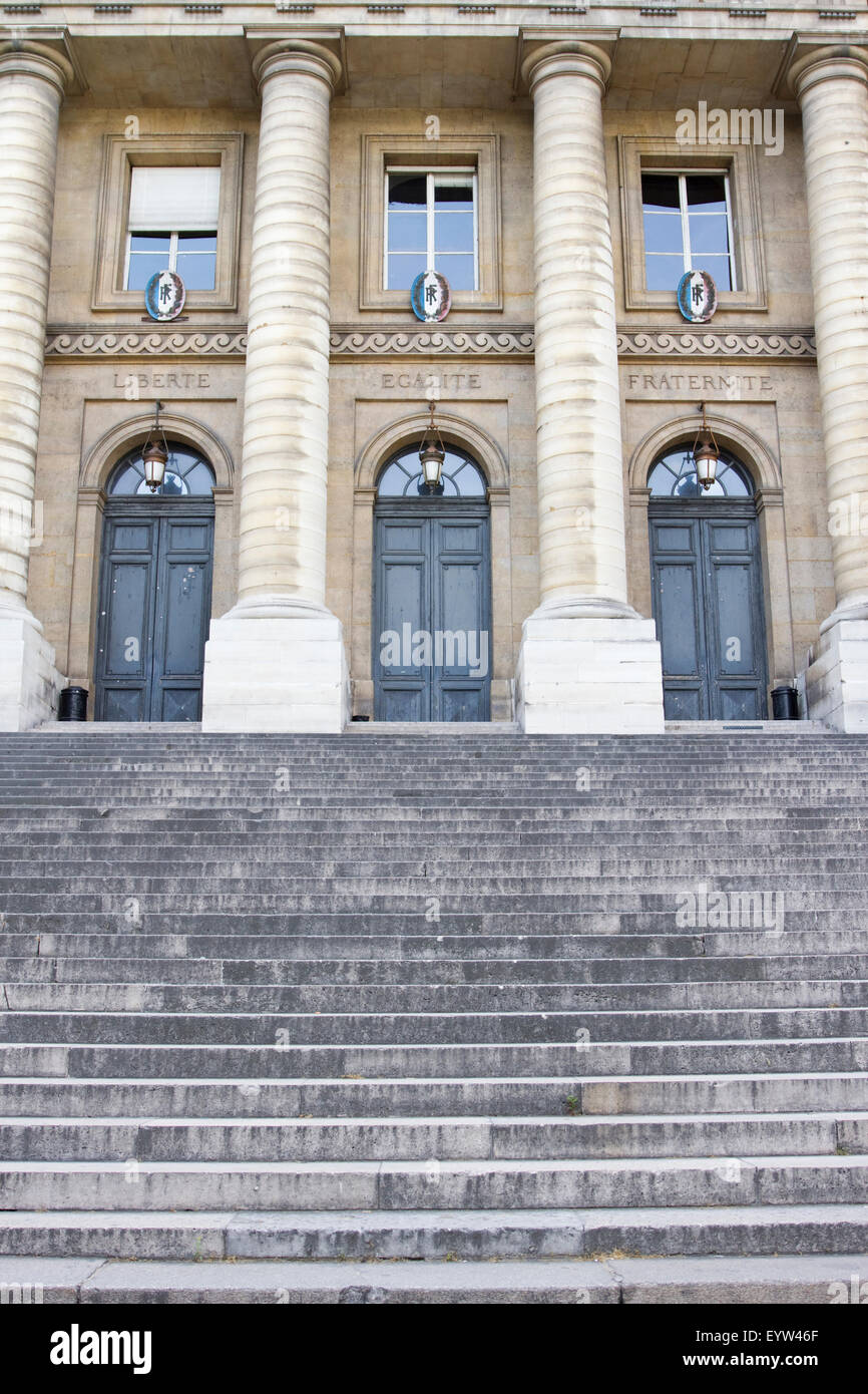 Stufen zum Palais de Justice de Paris Stockfoto