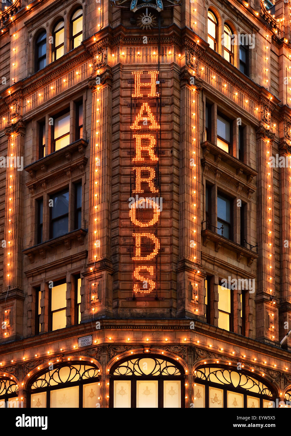 Das Kaufhaus Harrods, Knightsbridge, London, UK. Stockfoto