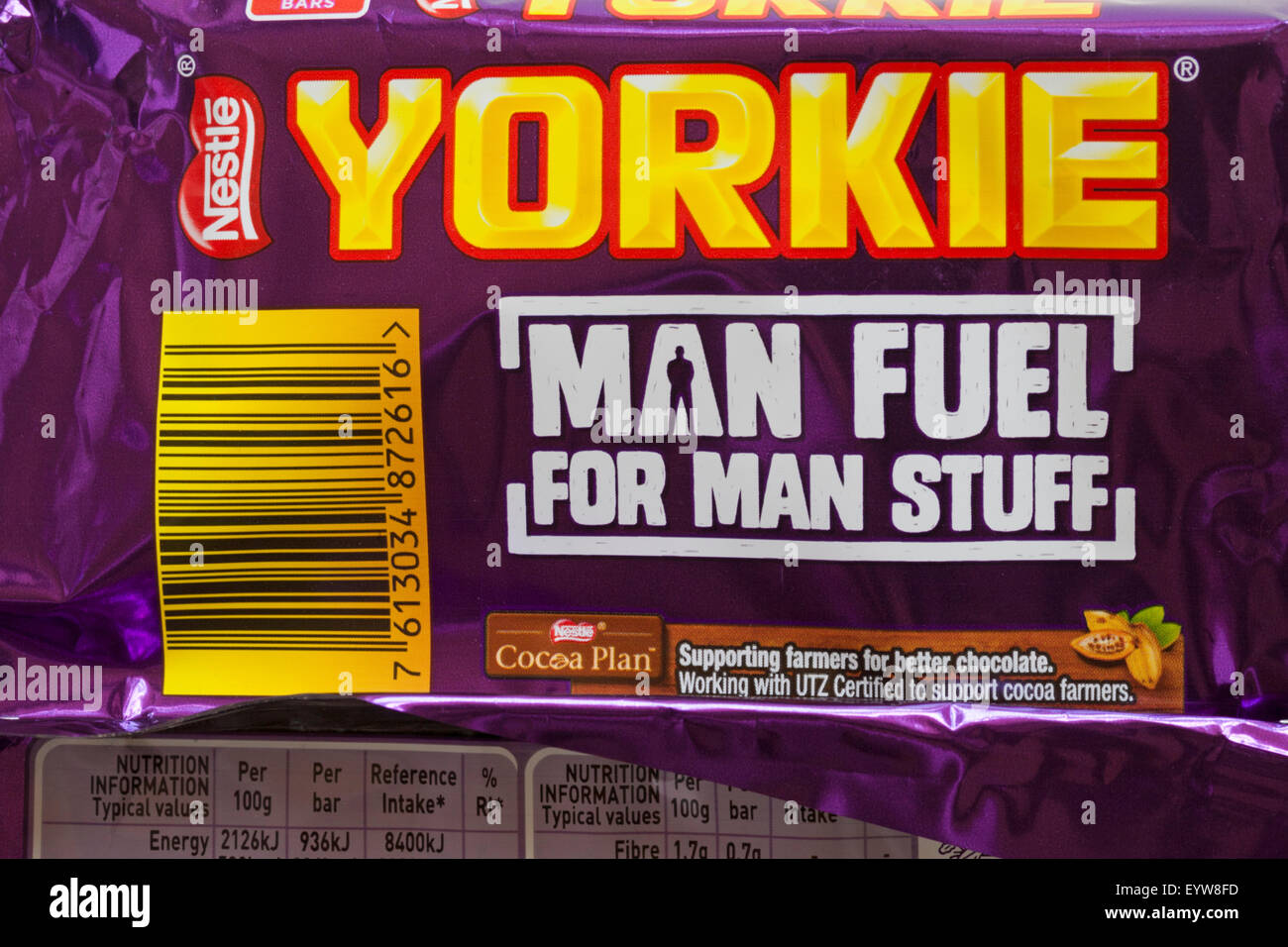 Nestle Yorkie Mann Kraftstoff für Mann Sachen - Information über Multipack Yorkie Schokolade Bars Stockfoto